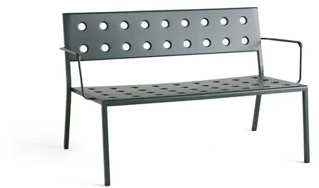 HAY Balcony Lounge Bench with Armrest Dark Forest