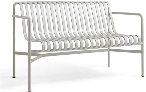 HAY Palissade Dining Bench with Armrest Sky Grey