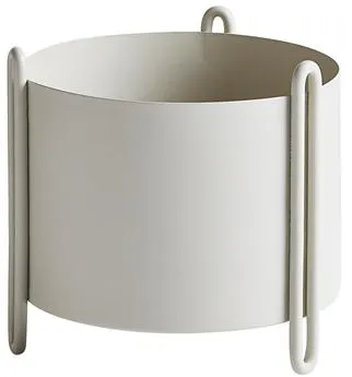 Woud Pidestall Potted Plant Small Grey