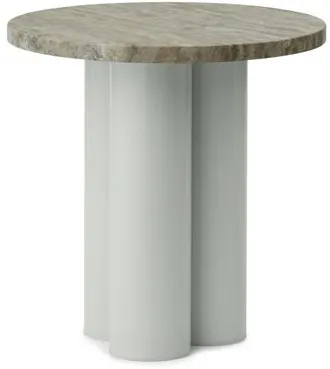 Normann Copenhagen Dit Side Table Light Green/Silver Travertine