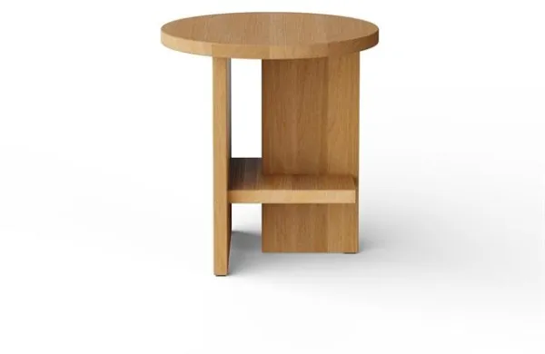 NINE Tee Round Side Table in Oak