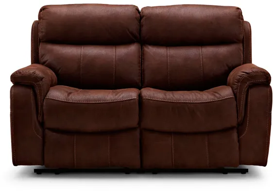 HAGA Arizona 2 cinema sofa with electric recliner - brown microfiber fabric
