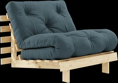Karup Design Roots Sofa Bed w. Mattress 90x200 757 Petrol Blue/Pine