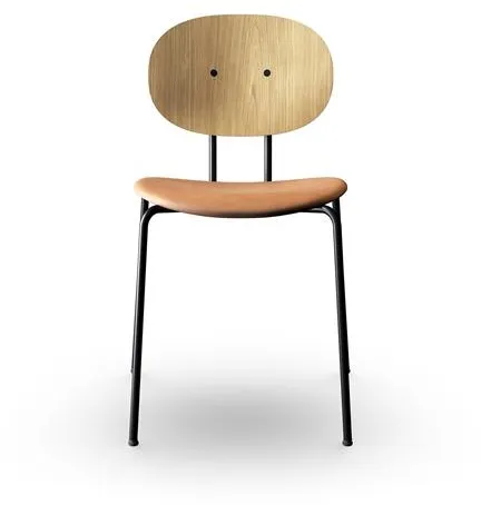 Sibast Furniture Piet Hein Dining Chair Black in Oak and Cognac Leather