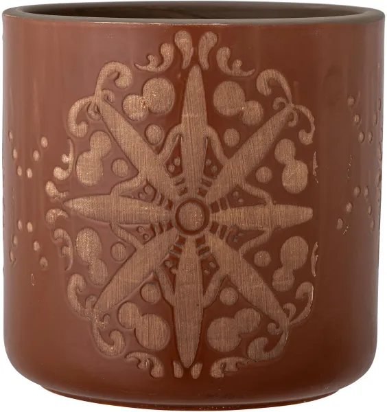 BLOOMINGVILLE Safio Decorative Flower Pot, Brown, Terracotta